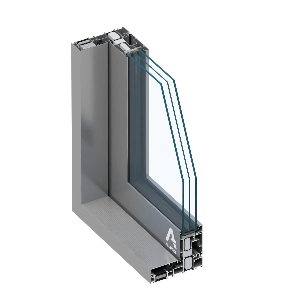 Profilé coulissant aluminium 77 mm narrow mullion