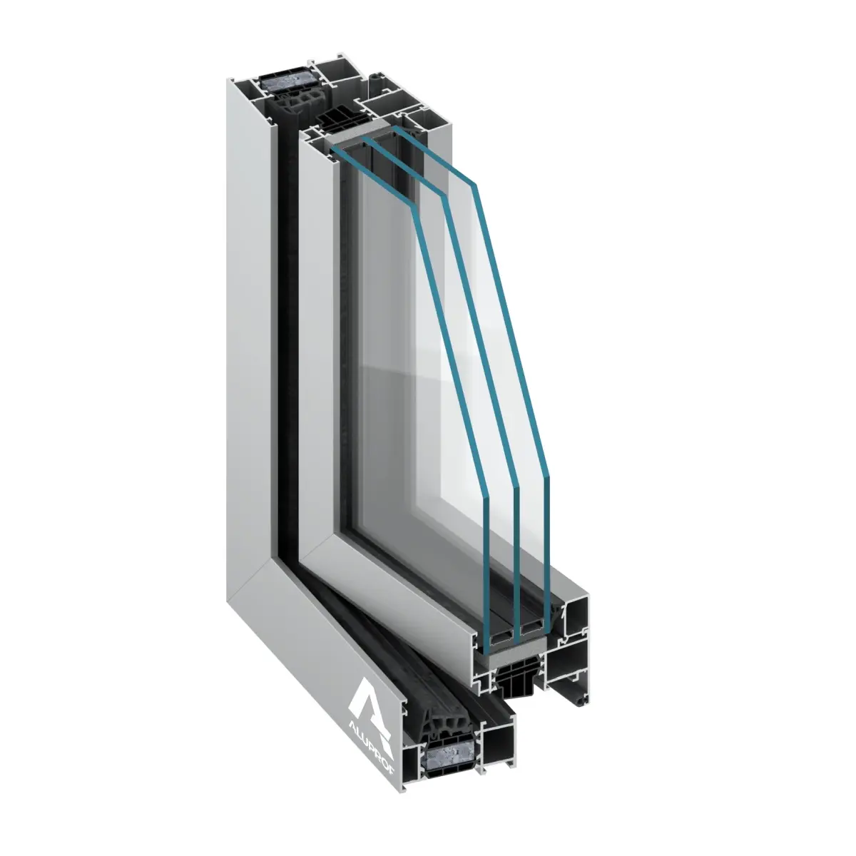Coulissant aluminium coulissant aluminium 59 mm pour grande baie 2-3 mètres