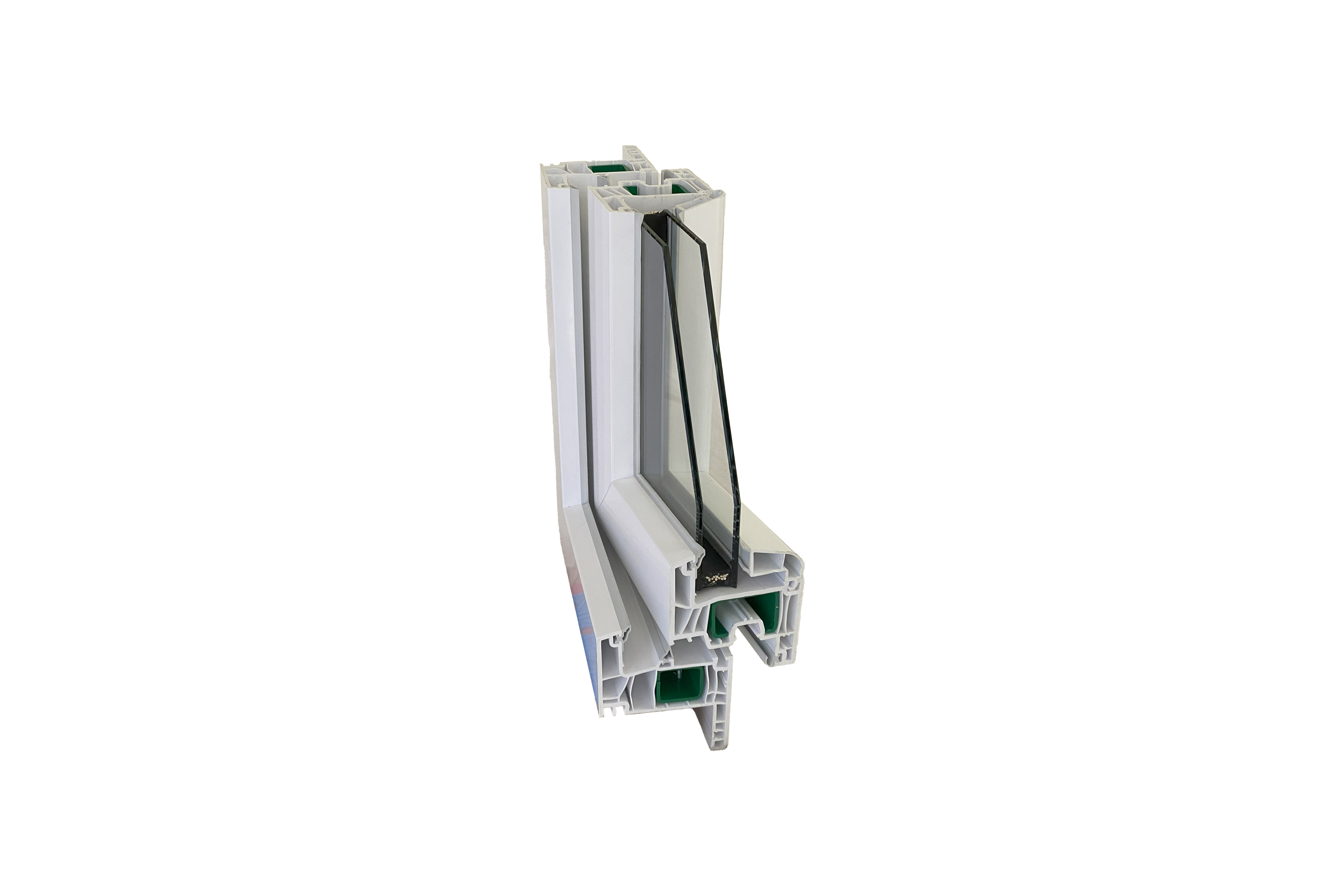 Coupe double vitrage haute performance Argon 4/16/4 sur profilé aluminium